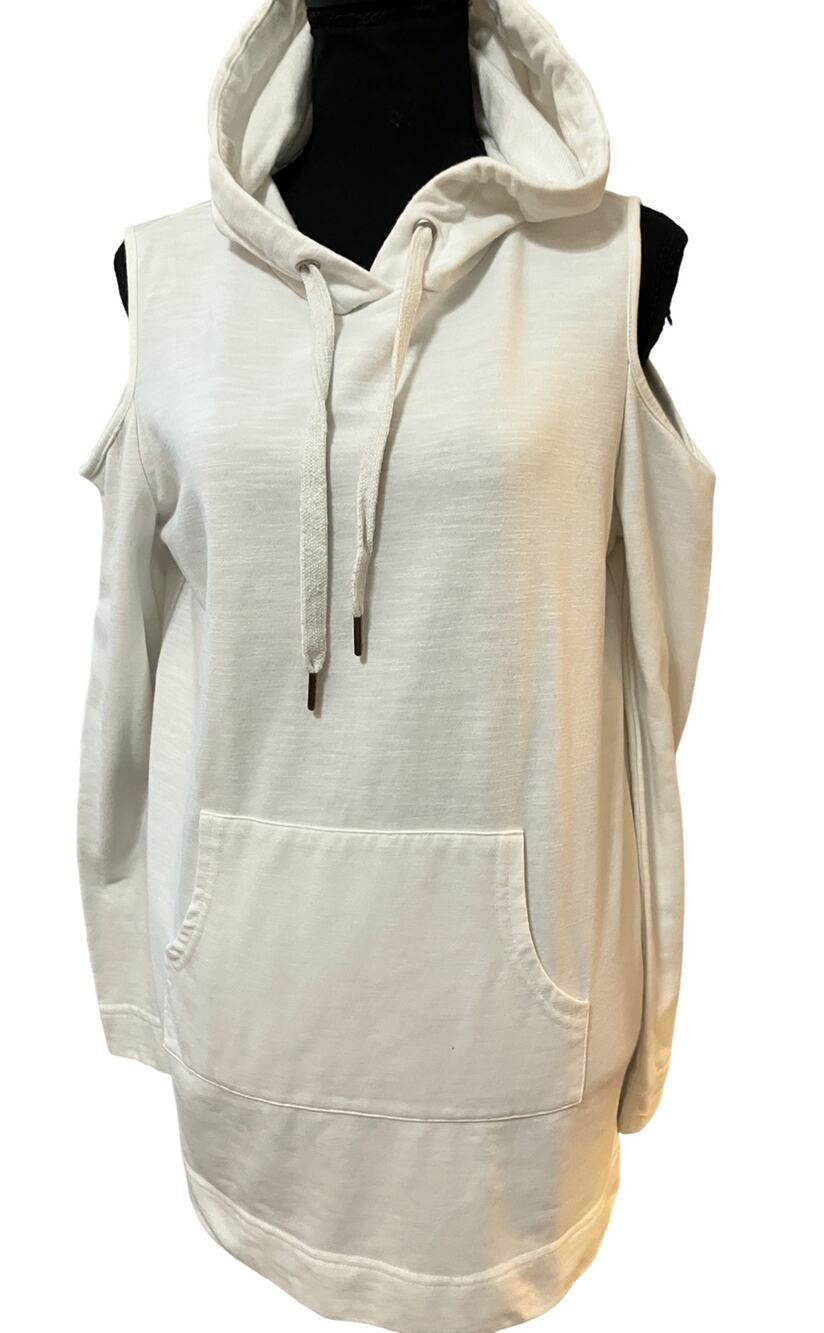 White Cold Shoulder Hoodie Size S by Very J